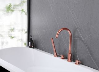 Смеситель на борт ванны ABBER Wasser Kreis AF8113RG розовое золото